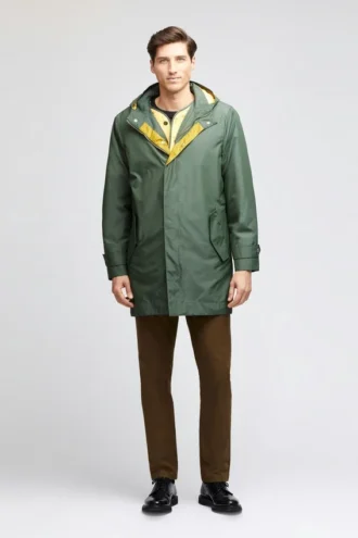 Parka imperméable à coupe en queue de poisson pour homme