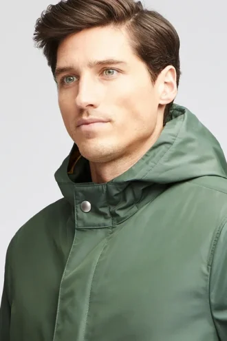 Parka imperméable à coupe en queue de poisson pour homme