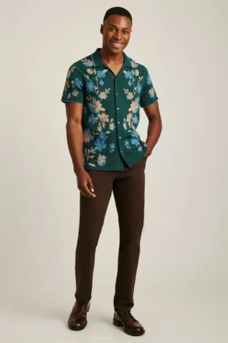 Polo-cardigan à motif floral Cabana