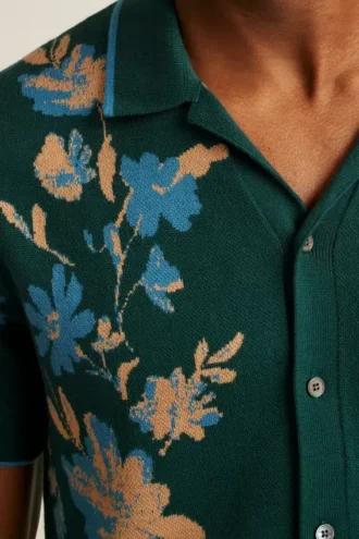 Polo-cardigan à motif floral Cabana