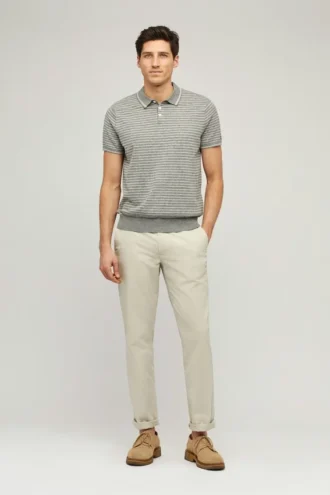 Polo en coton et lin