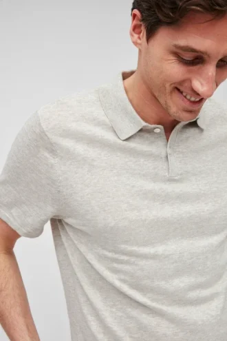 Polo en coton et lin