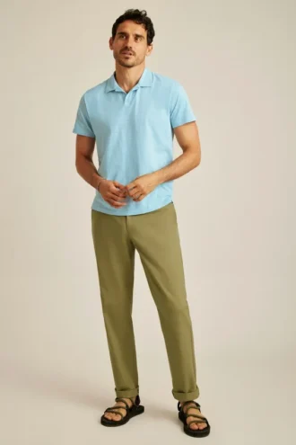 Polo en jersey flammé délavé au soleil