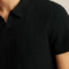 Polo en maille texturée à rayures