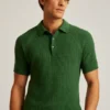 Polo à mailles texturées