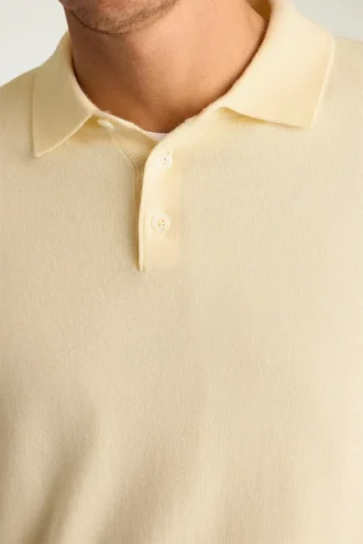 Polo à manches longues en laine mérinos