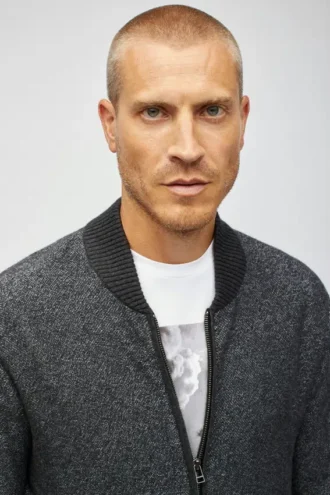 Pull bomber en coton et cachemire