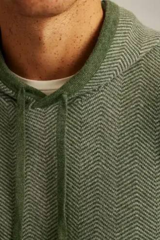Pull à capuche à motif chevrons