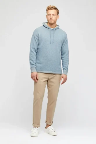 Pull à capuche poncho en coton