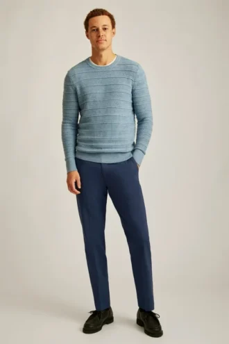 Pull à col rond de poids moyen avec mailles texturées