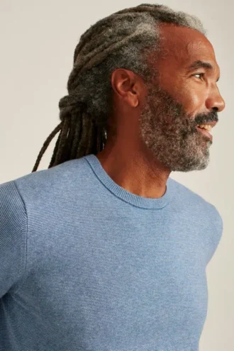 Pull à col rond en coton et cachemire