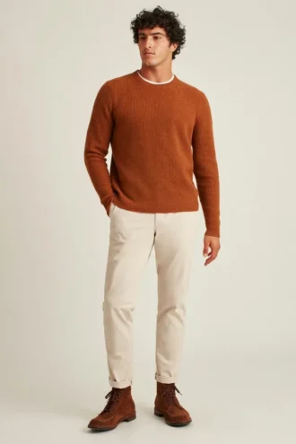 Pull à col rond en côtes de pêcheur