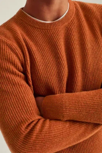 Pull à col rond en côtes de pêcheur