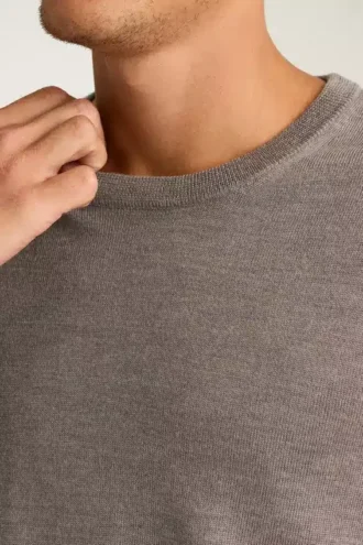 Pull à col rond en laine mérinos lavable
