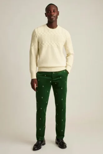 Pull à col rond et torsades