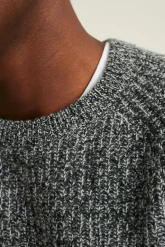 Pull à col rond marbré style marin