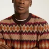 Pull à col rond motif Argyle Fair Isle