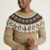 Pull de Noël pour homme par Bonobos | Motif Fair Isle festif avec pingouins