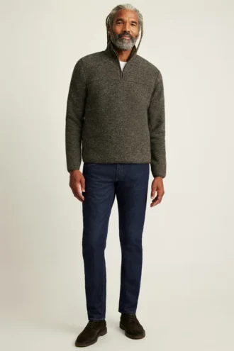 Pull à demi-zip en laine italienne