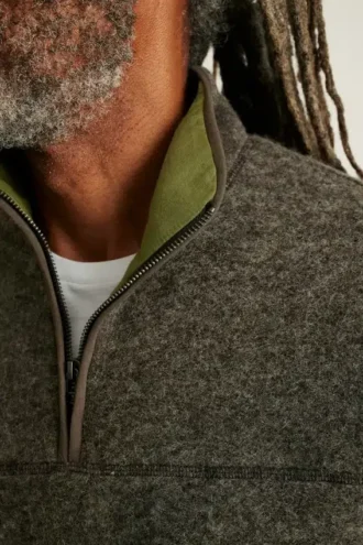 Pull à demi-zip en laine italienne