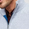 Pull en coton et cachemire lavable à demi-zip
