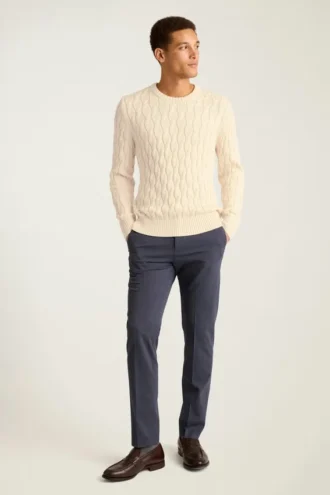Pull en coton à mailles torsadées par Bonobos | Style hivernal tissé en Italie