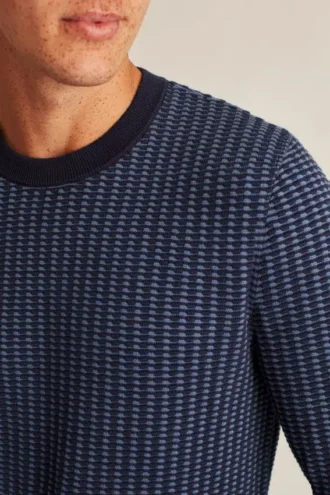 Pull en coton à rayures texturées