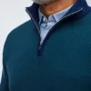 Pull en laine mérinos à demi-zip