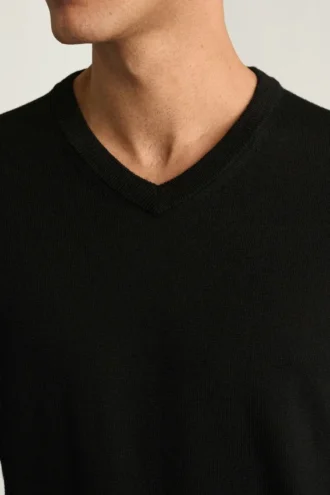 Pull en laine mérinos lavable à col en V