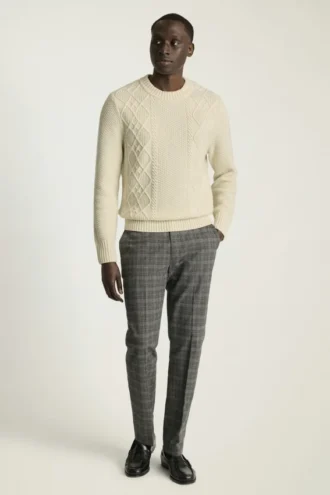 Pull en mérinos extra-fin à torsades | Pull en laine mérinos douce à torsades