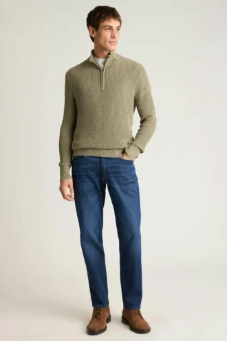 Pull à fermeture éclair quart de longueur pour homme par Bonobos | Linge de coton italien de luxe