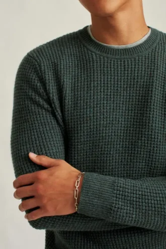 Pull gaufré en mélange de laine de yack