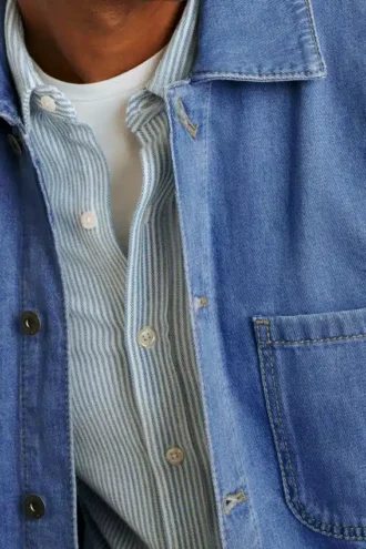 Surchemise en denim de chanvre