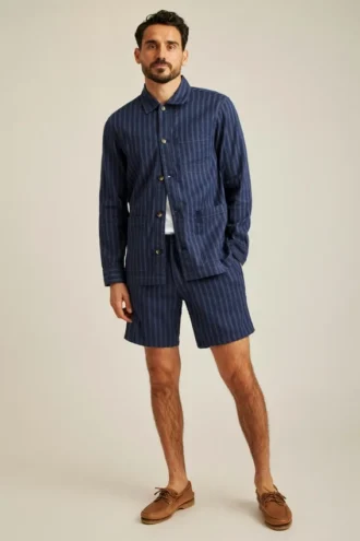 Surchemise en lin et coton extensible