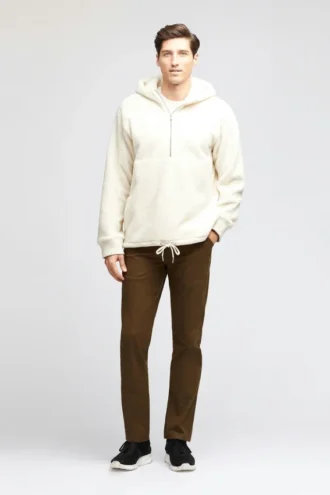 Sweat à capuche mi-zippé Sherpa pour homme