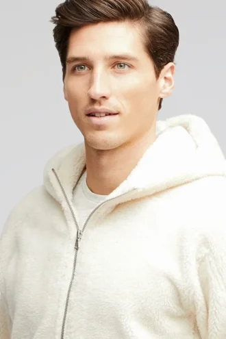 Sweat à capuche mi-zippé Sherpa pour homme