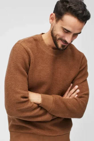 Sweat-shirt à col rond en molleton