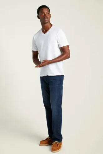 T-shirt à col en V en coton biologique