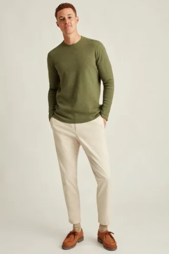 T-shirt à col rond en jersey gaufré léger