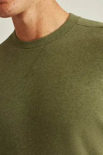 T-shirt à col rond en jersey gaufré léger