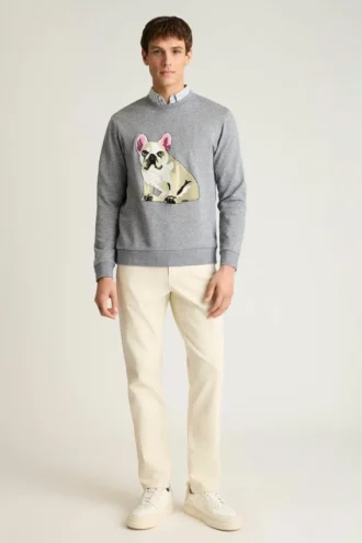 T-shirt à col rond en molleton français Critter