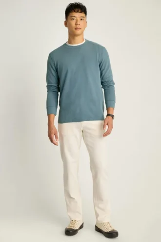 T-shirt à col rond gaufré