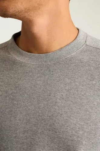 T-shirt à col rond gaufré