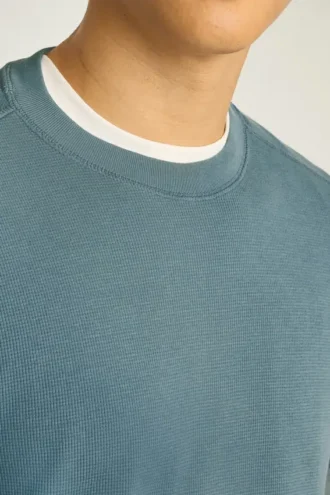 T-shirt à col rond gaufré