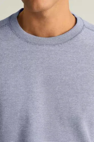 T-shirt à col rond gaufré