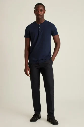 T-shirt à manches courtes et col Henley Jetsetter Performance