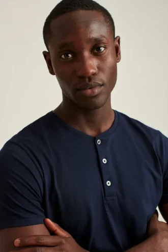 T-shirt à manches courtes et col Henley Jetsetter Performance