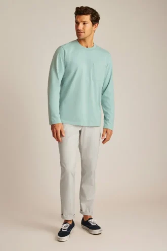 T-shirt à manches longues et poche, épaisseur moyenne