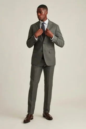 Veste de costume en laine brossée stretch italienne