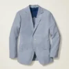 Veste de costume en seersucker stretch italien – Veste de costume blanche et bleu marine